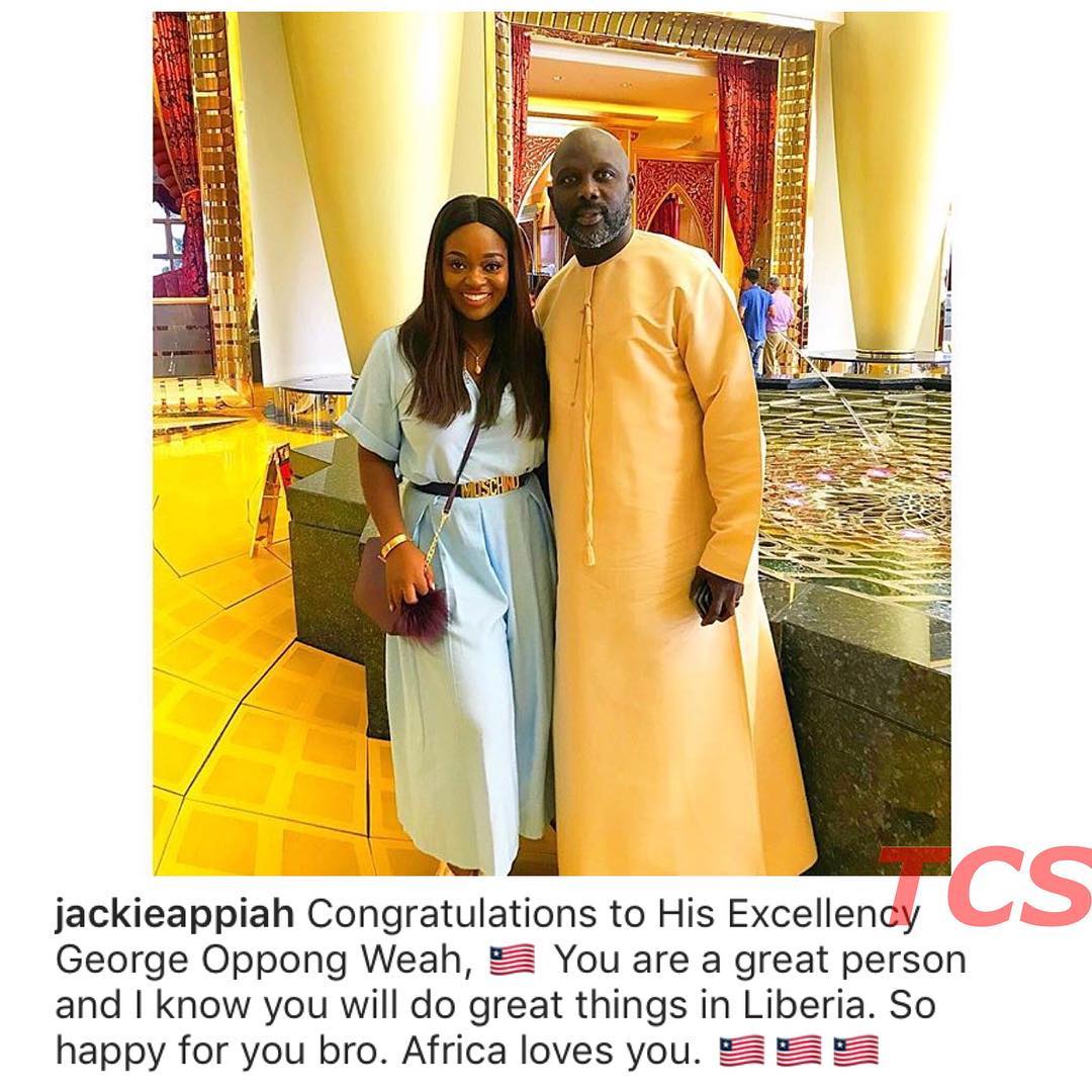 Actress Jackie Appiah In Liberia For The  Inauguration Ceremony Of President  George Weah